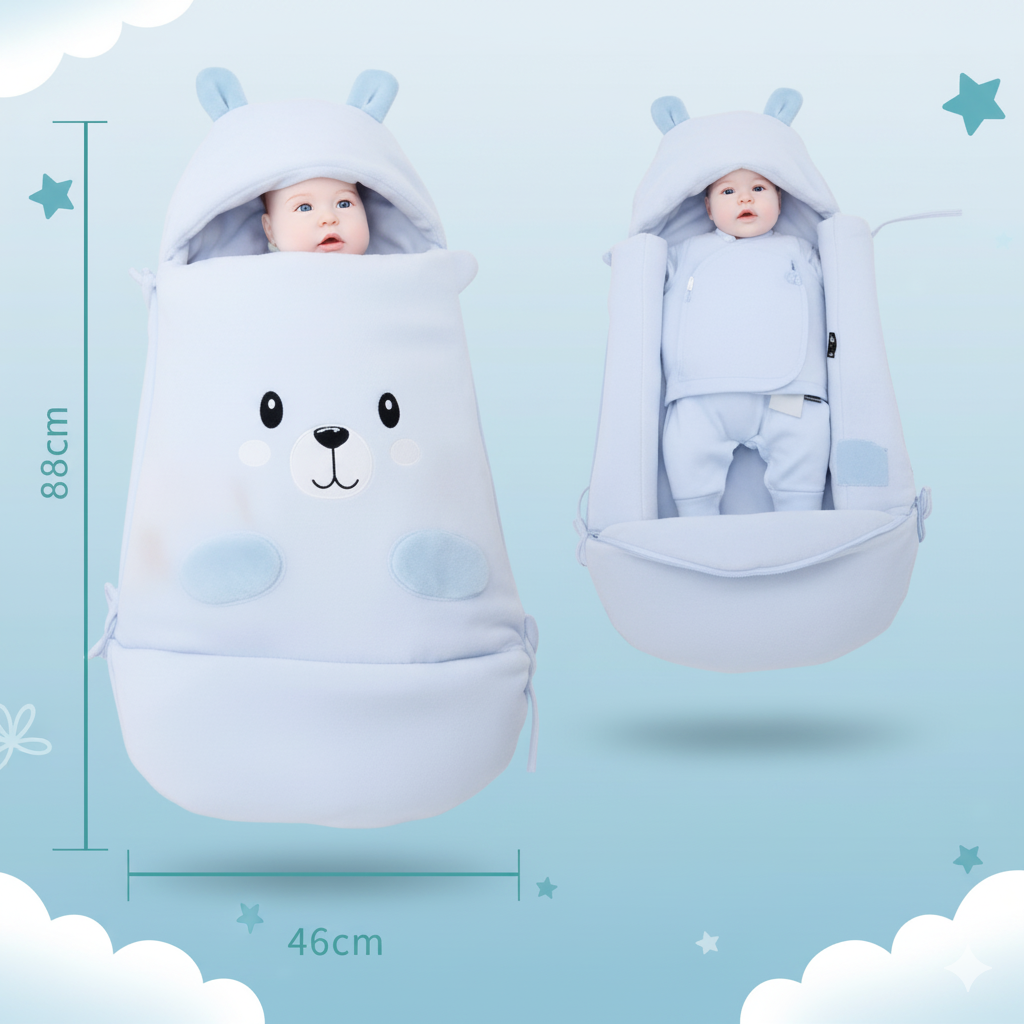 Cozy Mood Cartoon Infant Winter Sleep Bag - Image 6
