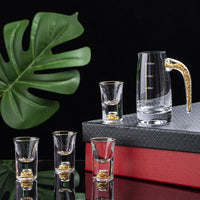 Sparkling Golden Handcrafted Drink Glassses Set - Image 4