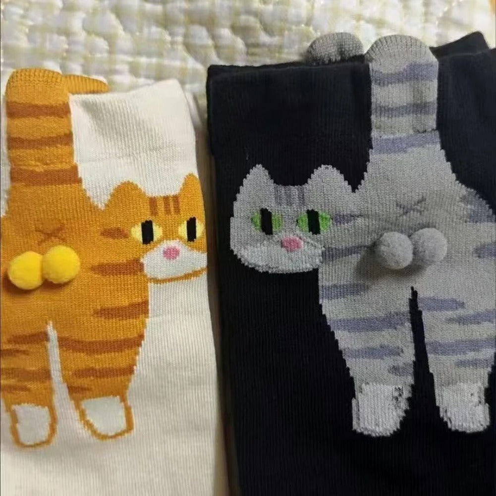 Cute Cat Butt Cartoon Socks - Image 3