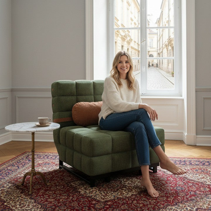 Scandinavian Slim-Profile Expandable Multifunctional Lounger - Image 1