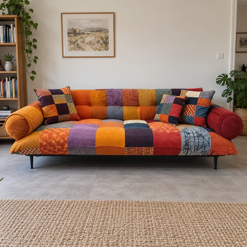 Sunset Palette Patchwork Couch