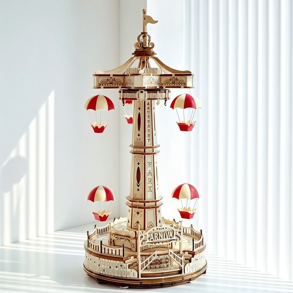Wooden 3D Puzzle DIY Carnival Tower Kit - Image 2