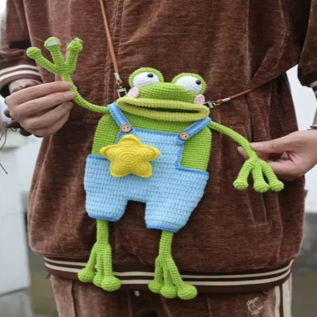 Big Lips Frog Knitted Bag