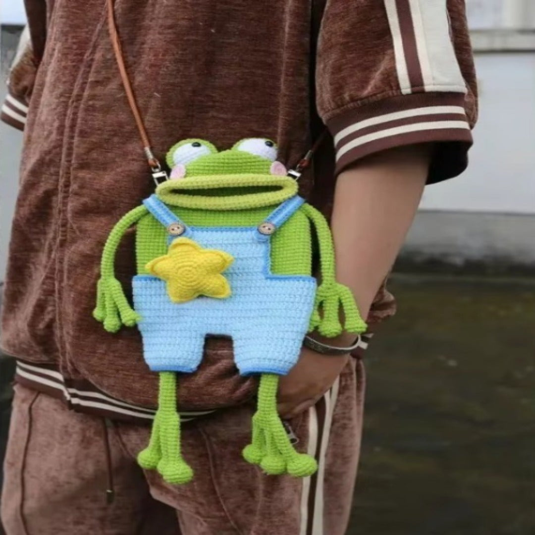 Big Lips Frog Knitted Bag