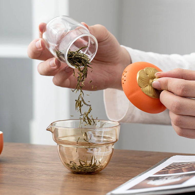 Mini Pumpkin Ceramic Teapot Set - Image 2