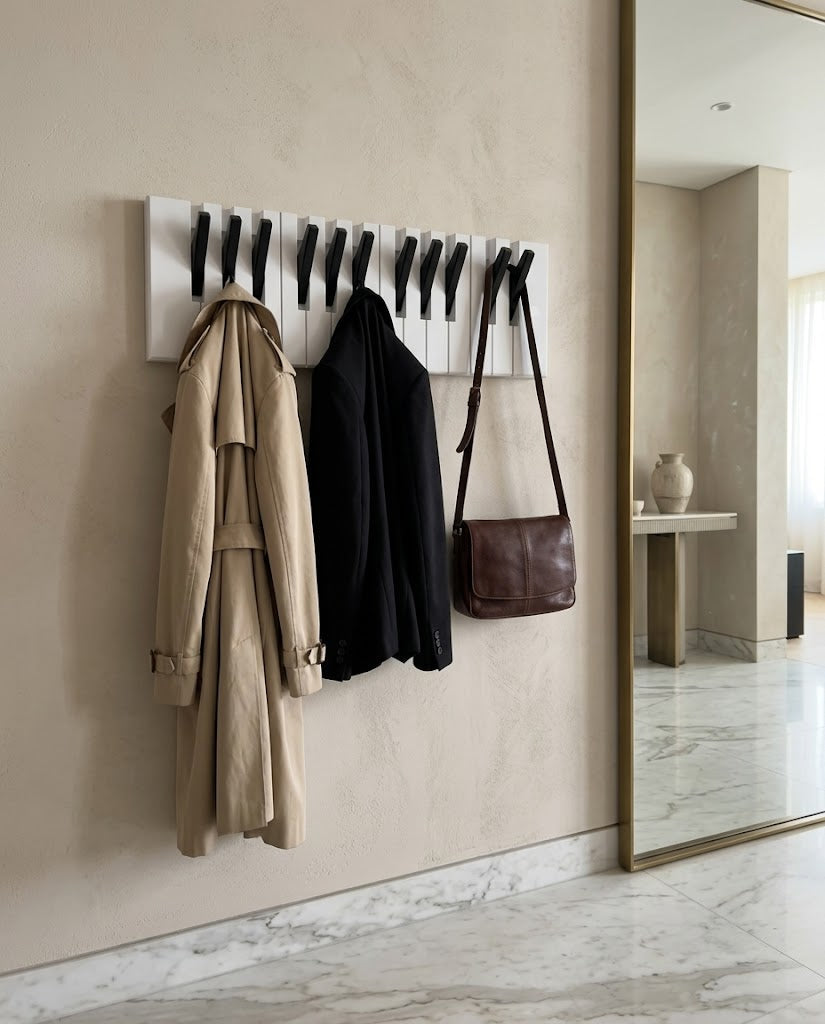 Wooden Piano Keys Coat Rack - Image 1