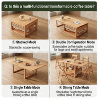 Zen Frame Modular Design Wood Tea Table - Image 2