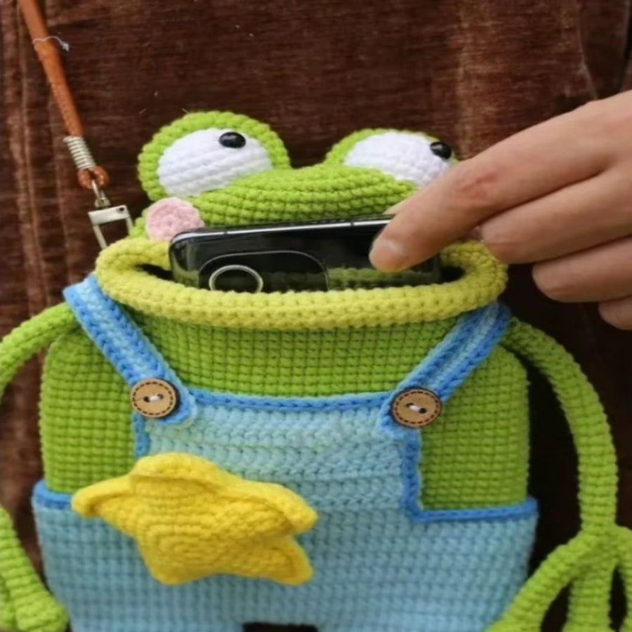Big Lips Frog Knitted Bag - Image 3