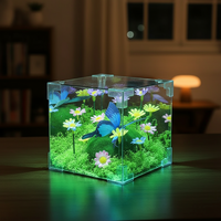 LED Butterfly Garden Cube Night Light Decor - Image 1