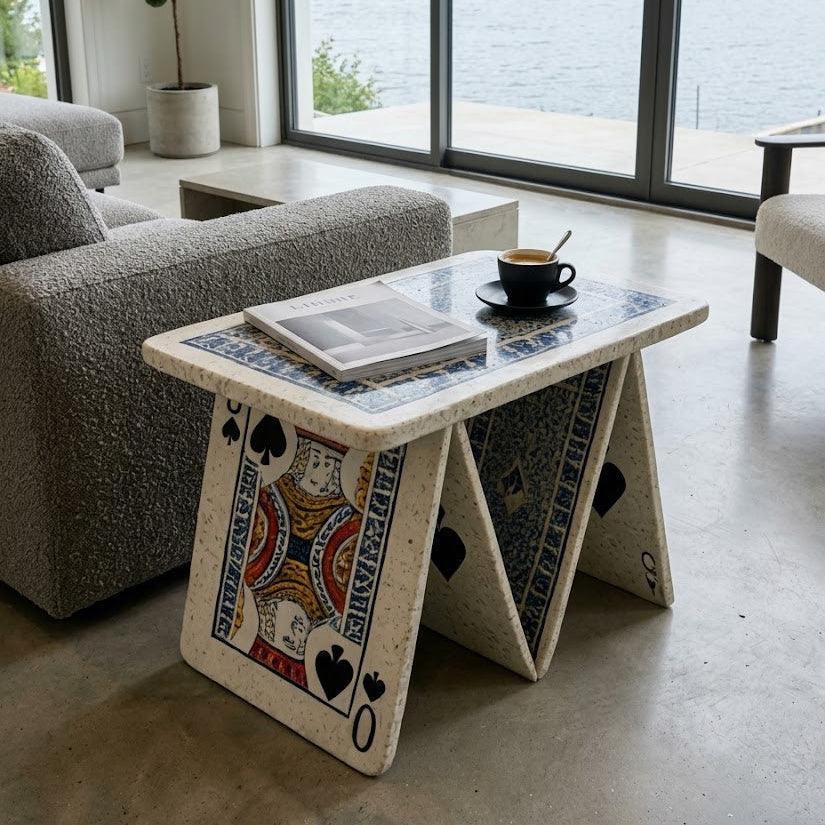 Playing Cards Art Sculptural Coffee Table - Image 0