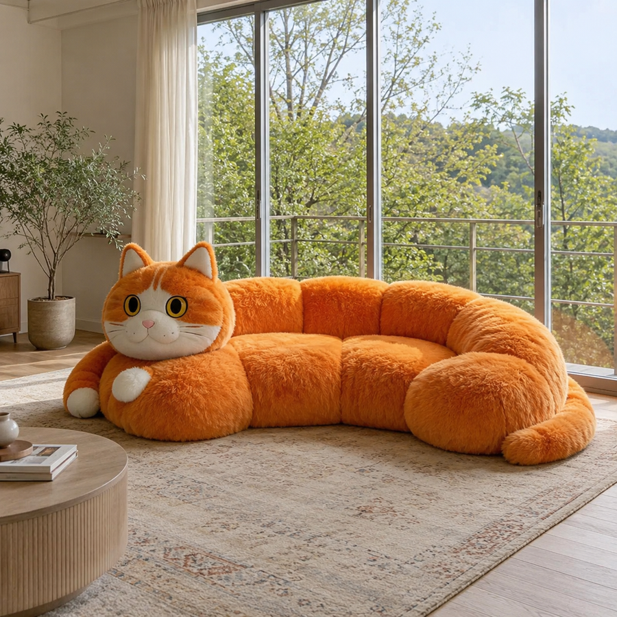 Giant Cat Plush Lounge Sofa Bed