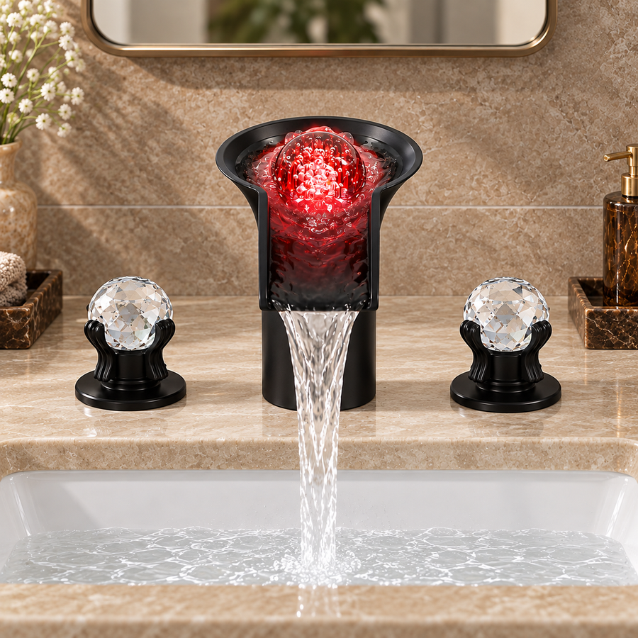 Star Ball LED Waterfall Bathroom Basin Faucet