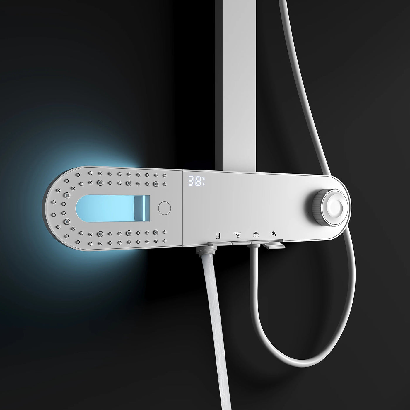 Ultra Rain Matte Wall Mounted Brass Rainfall Shower Set - Image 1