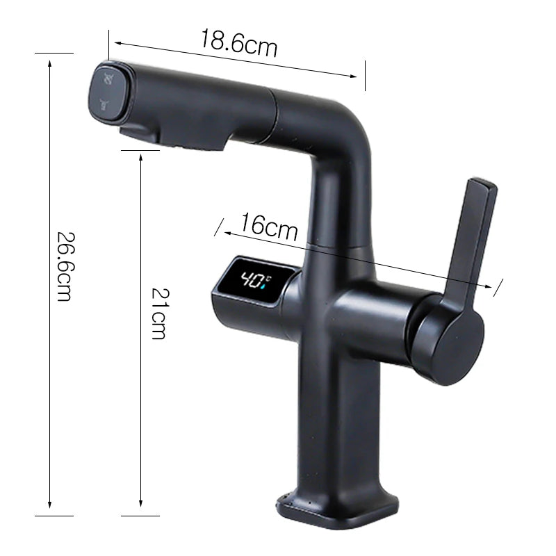 Elegant House Brass Aqua View Bathroom Digital Faucet - Image 3