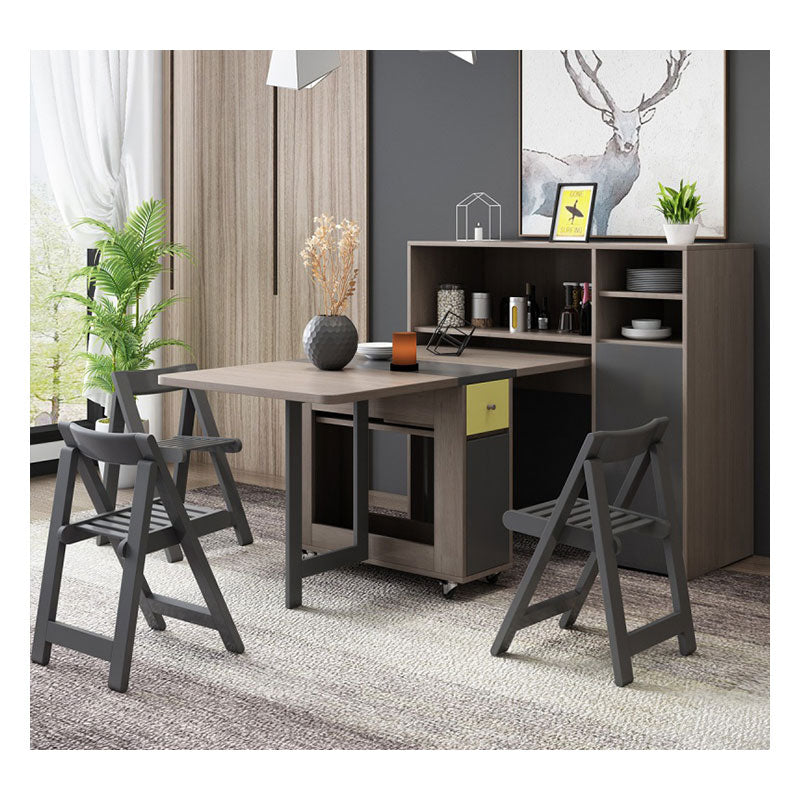Foldable Elegant Rectangle Dining Table Set - Image 6