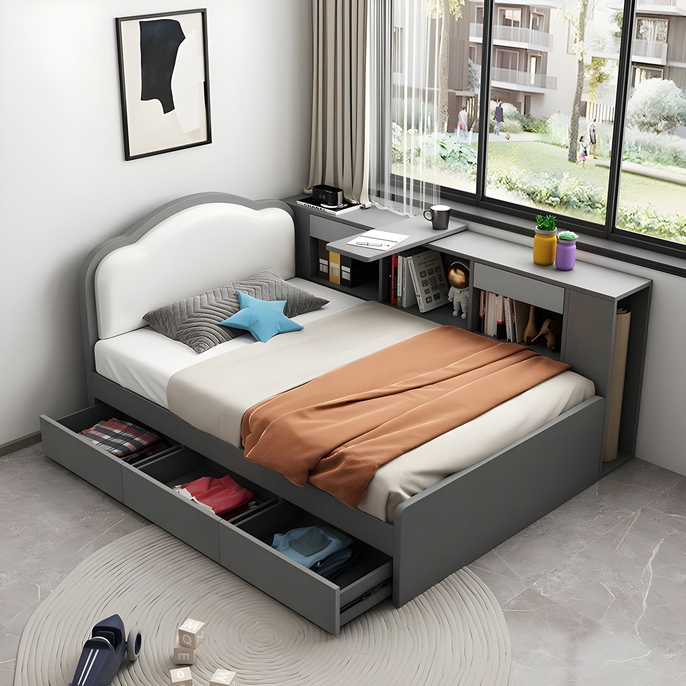 Dream House Loft Desk Storage Multifunctional Bed - Image 0
