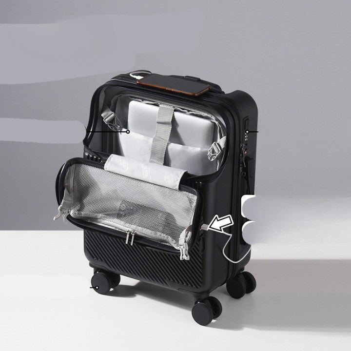 Easy Access Elegant Front-Opening USB Charging Luggage - Image 5