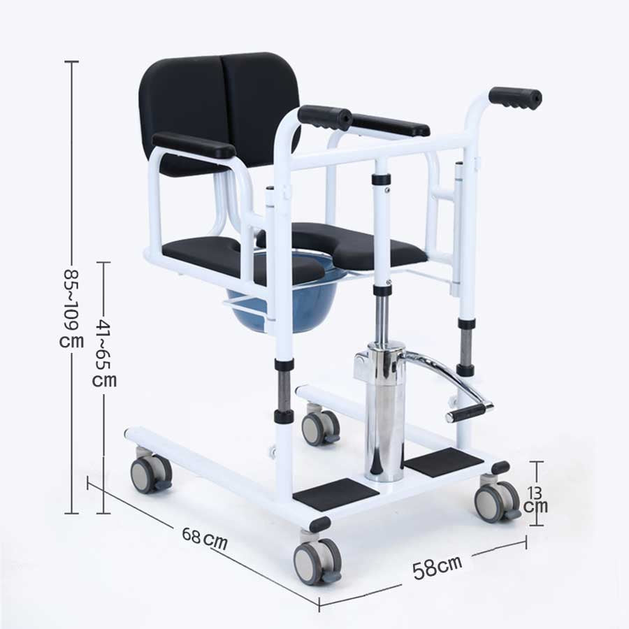 Foot Pedal Lift Hydraulic Adjustable Patient Transfer Chair