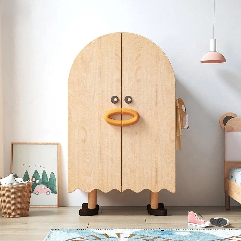 Cartoon Happy Duck Wooden Kids Wardrobe - Image 2