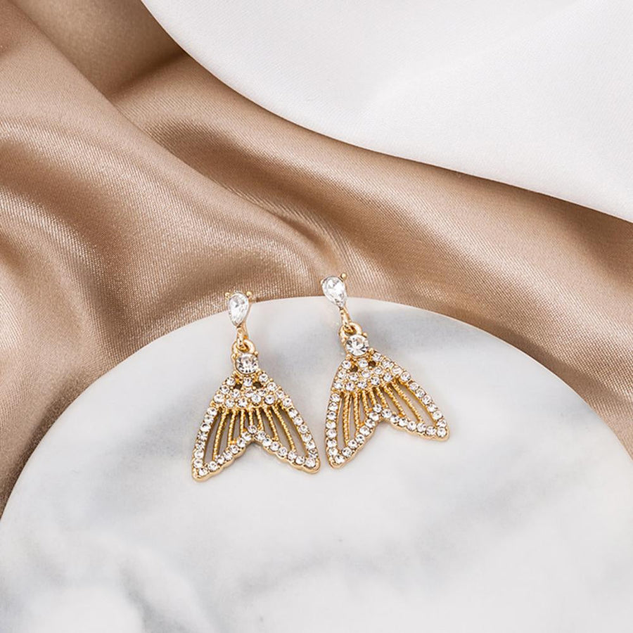 Crystal Fish Tail Earrings - Image 4