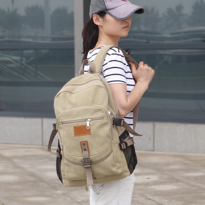 Shoulder Strap Zipper Solid Casual Backpack - Image 1