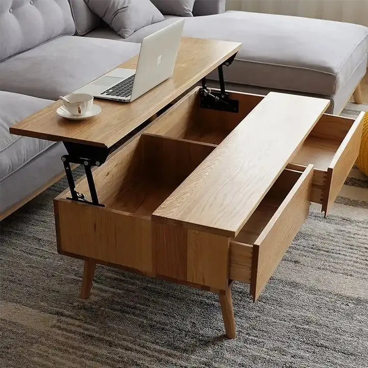 Wooden Nordic Liftable Space Saving Coffee Table · Mavigadget