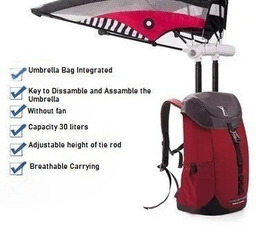 2in1 Built-in Sun Umbrella Backpack - Image 6