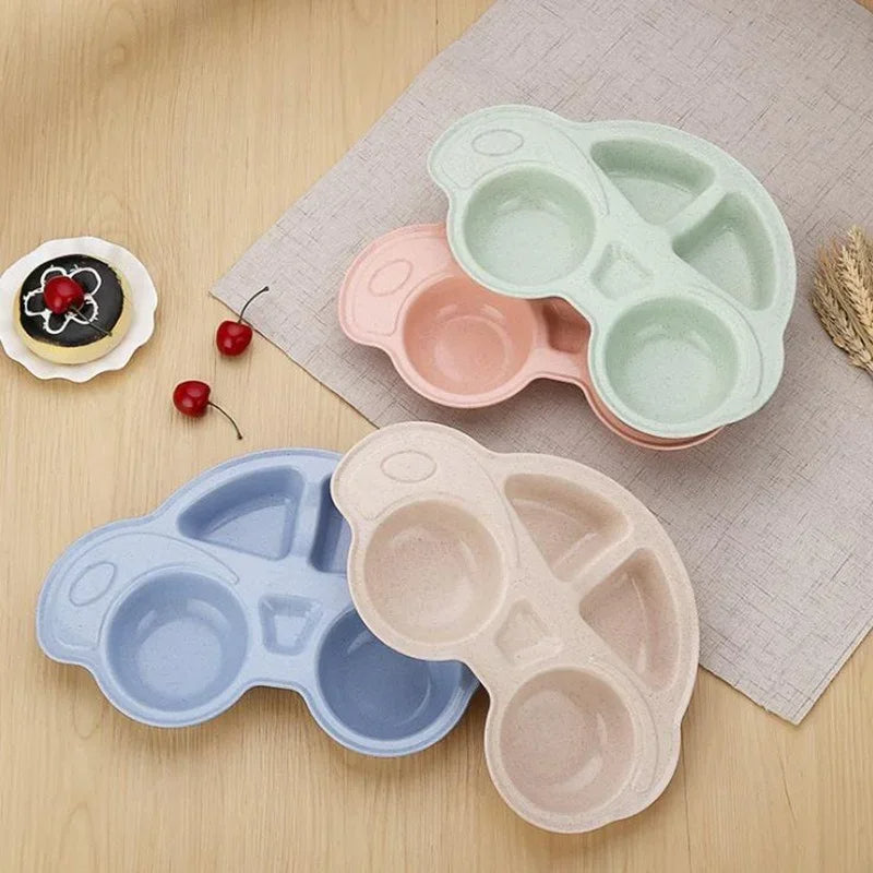 Baby Bowls Cartoon Car Kids Food Plate Tableware - Image 1