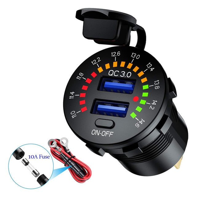 Led Display Fast Car Dual USB Charger