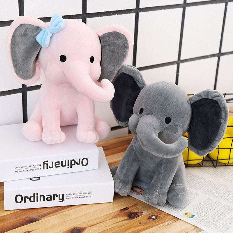 Cute Plush Grey Elephant Pillow Dolls for Baby