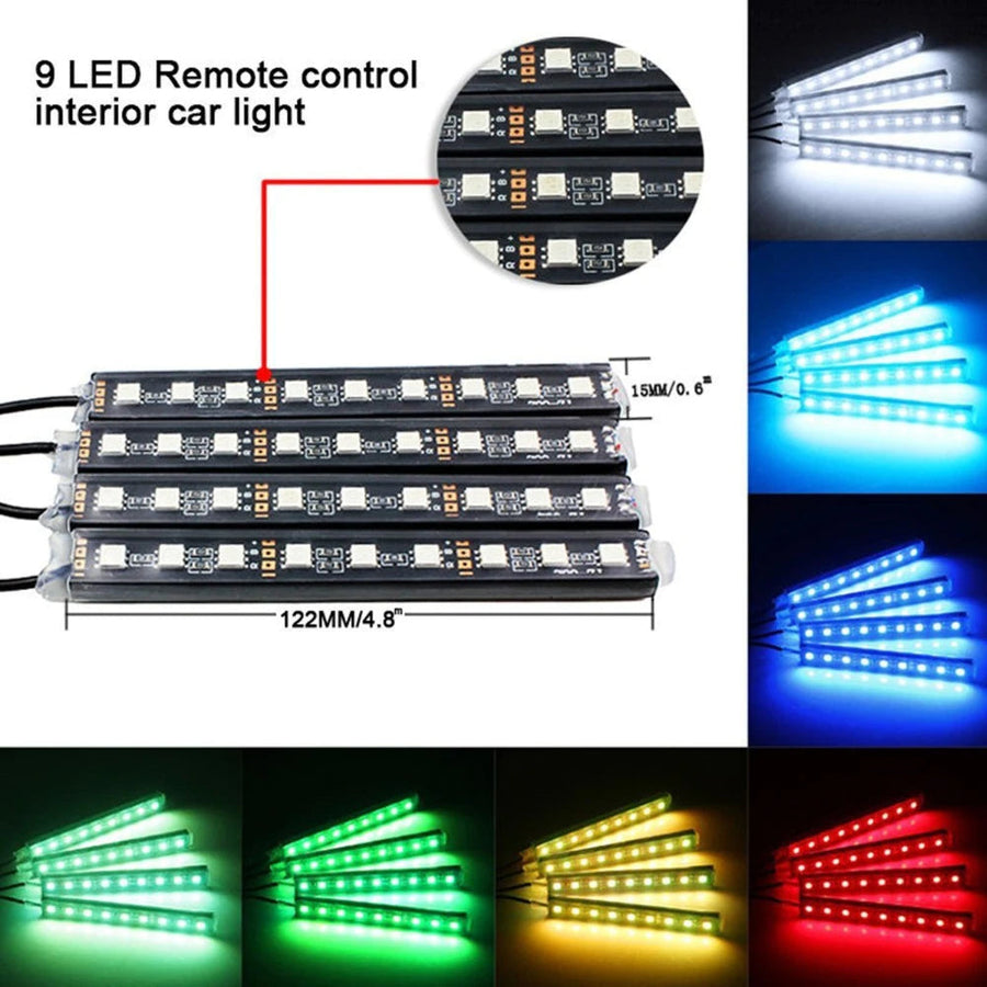 4pcs LED Car Interior Lighting Kit - Image 3