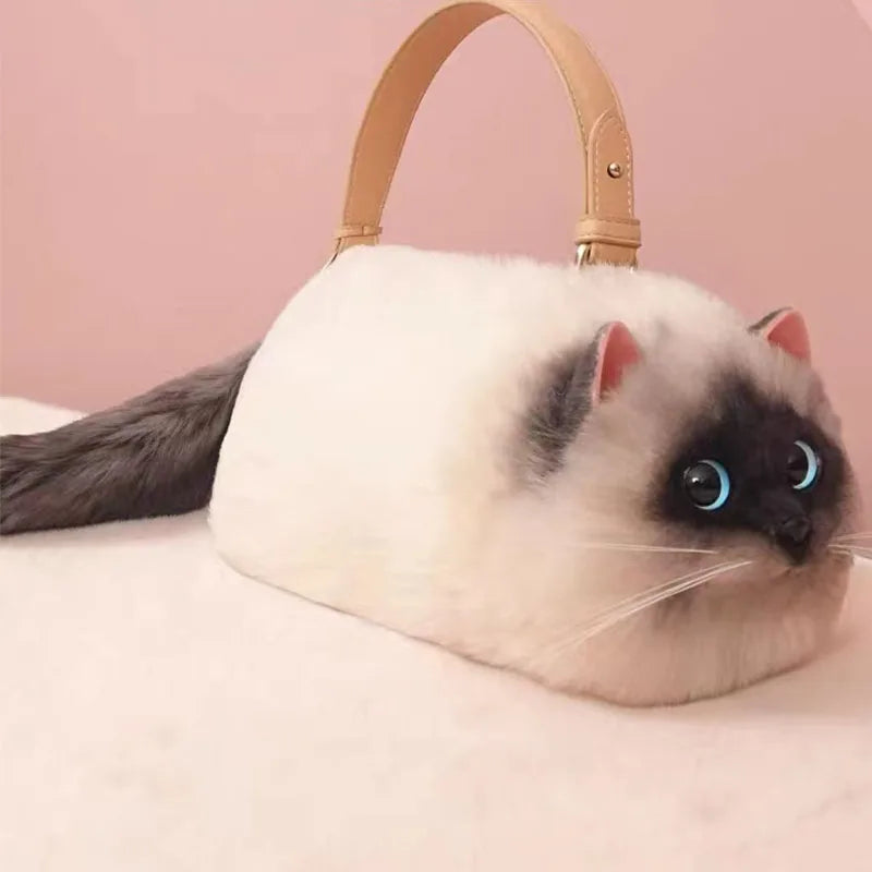 Realistic Cat Handmade Shoulder Bag