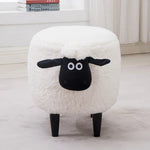 Fluffy Sheep Ottoman Organizer with Storage