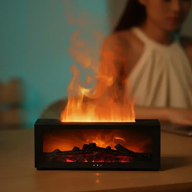 Remote Control Colorful Flame Fireplace Aroma Diffuser