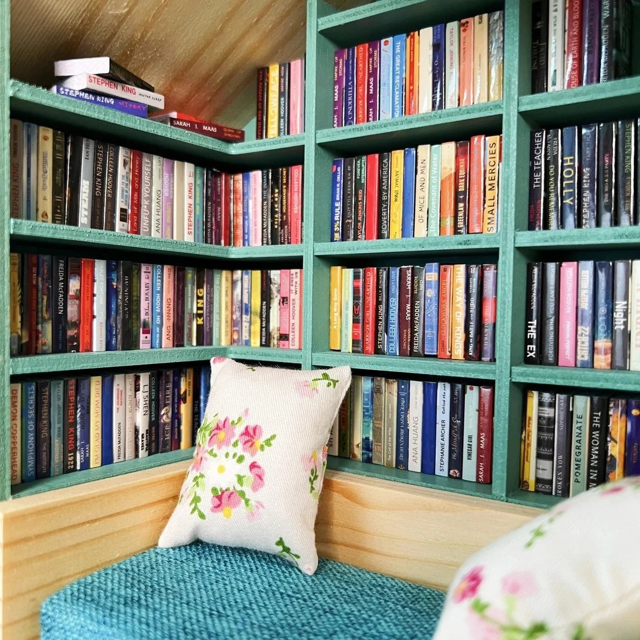 Wooden Library House Reading Nook Miniature - Image 3
