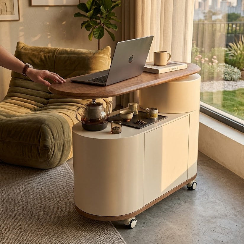 Nordic Curved Lift Top Mobile Coffee Table · Mavigadget