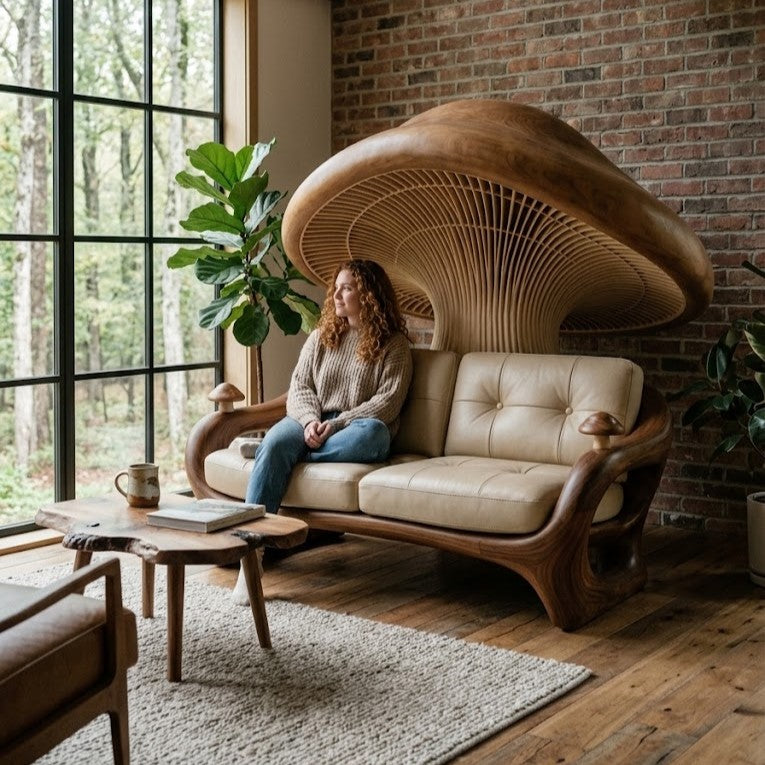 Sculptural Mushroom Accent Lounge Chair