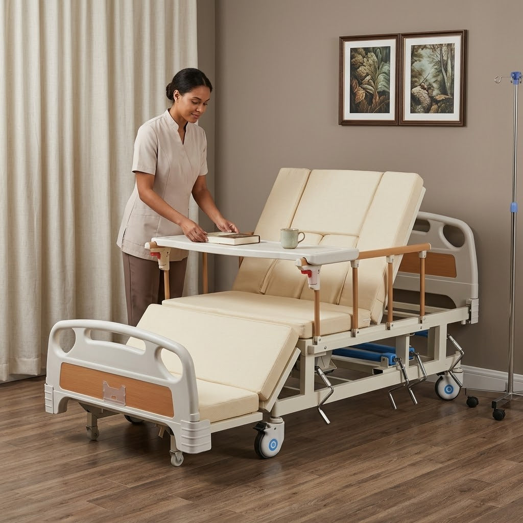 Caregiver Multi-Position Adjustable Nursing Care Hospital Bed