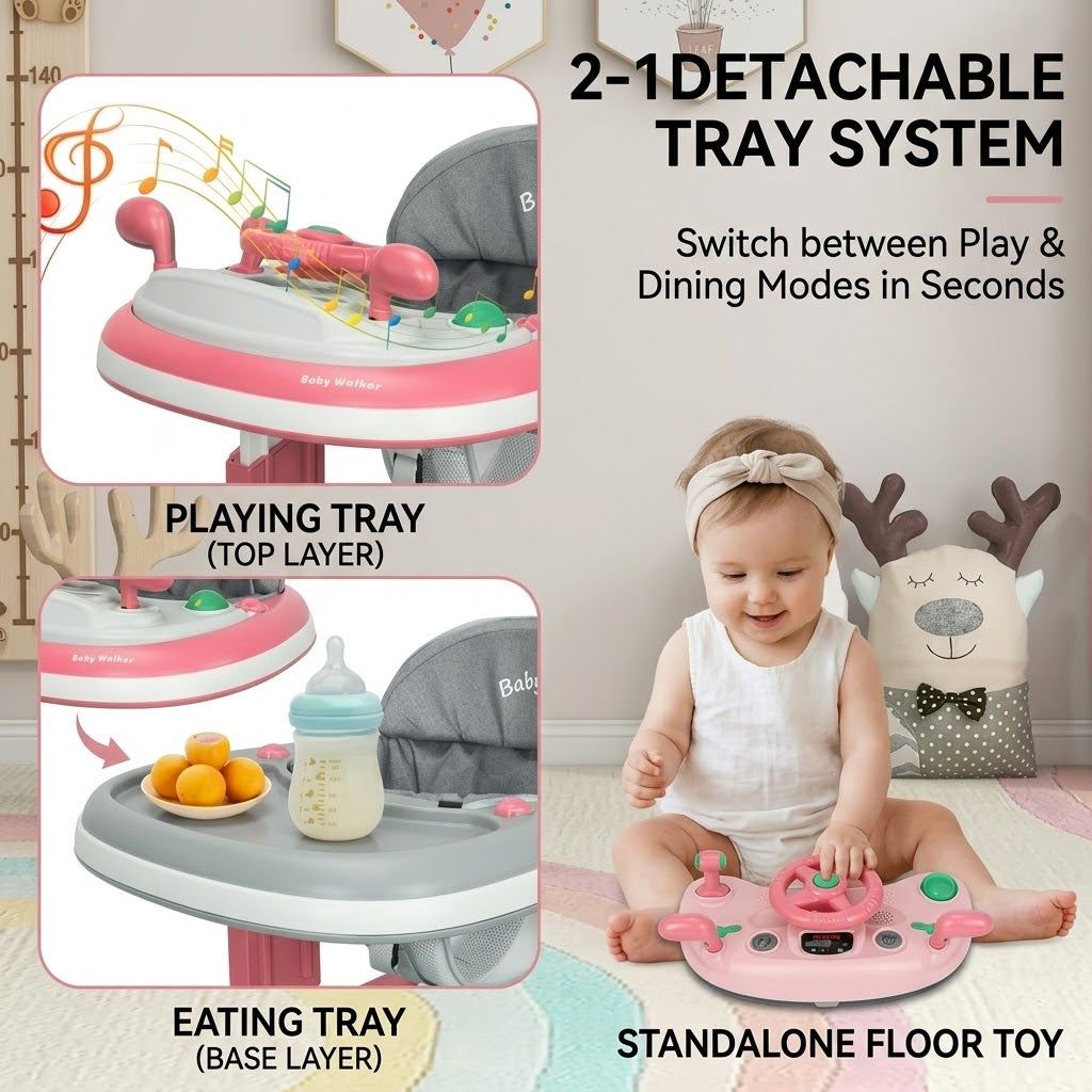 Littlemiles Foldable 5-in-1 Baby Activity Learning Walker - Image 2