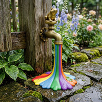 Flowing Rainbow Resin Statue Garden Decor - Image 5