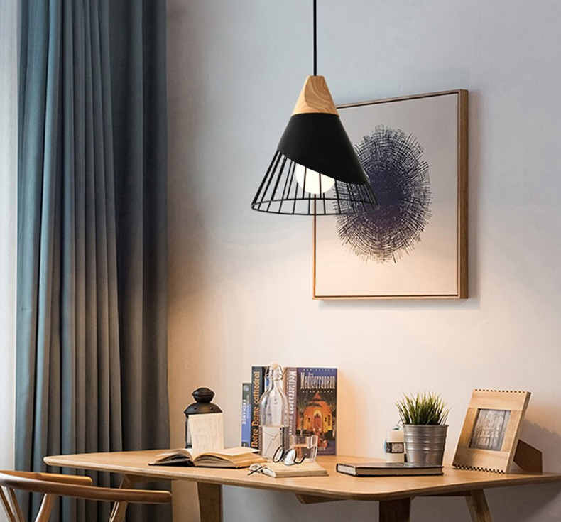 Modern Wooden Cone Pendant Lights - Image 1