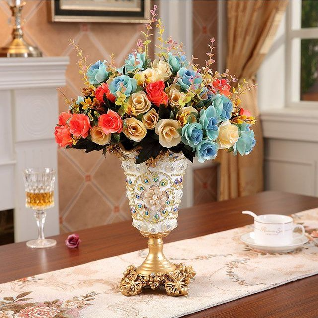 European Luxury Diamond Resin Vase - Image 2