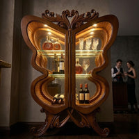 Butterfly Wing Wooden Wine Cabinet - Image 3