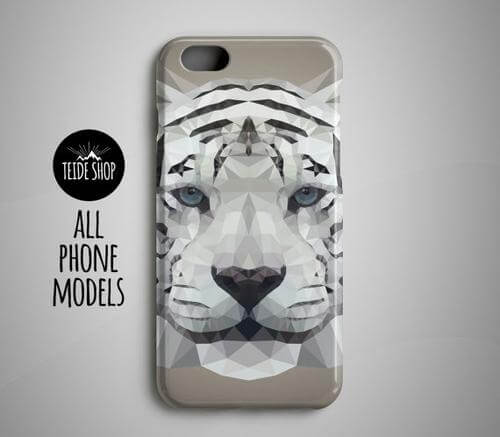 Geometric White Tiger iPhone 8 Plus Case iPhone 8 - MaviGadget