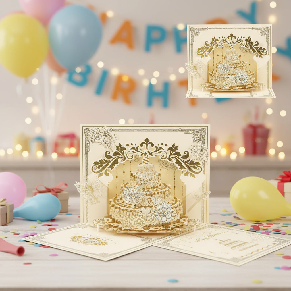 Illuminated Pop Up Birthday Gift Card - Image 1
