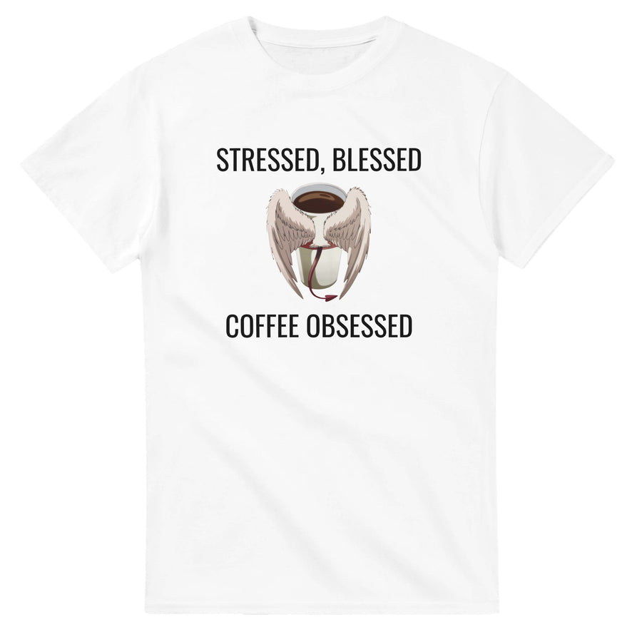 Stressed Blessed & Coffee Obsessed Cotton T-Shirt - Image 10