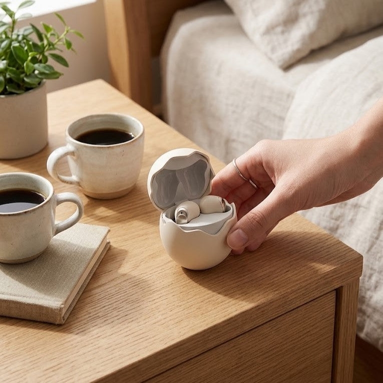 Soft Boiled Egg-Shaped Wireless Bluetooth Earbuds