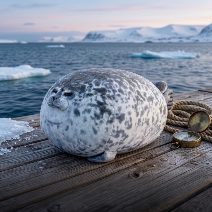 Chubby Seal Round Plush Pillow - Image 1