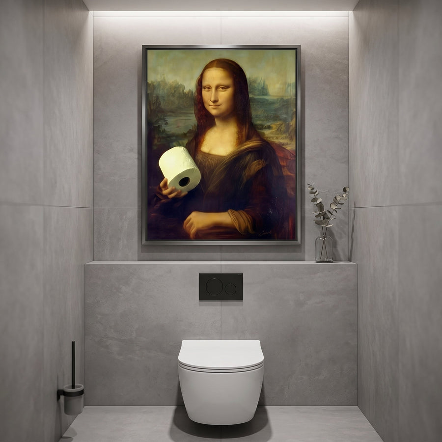 Restroom Renaissance Quirky Parody Bathroom Art Poster - Image 0