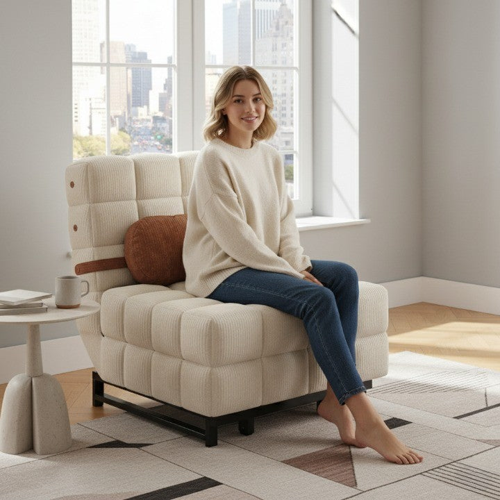 Scandinavian Slim-Profile Expandable Multifunctional Lounger - Image 3